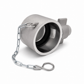 2.5" BS336 Instantaneous Female Blanking Cap & Chain - Aluminium