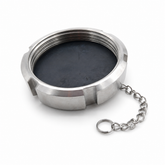 DIN 11851 Blank Nut with Chain - 316 Stainless Steel